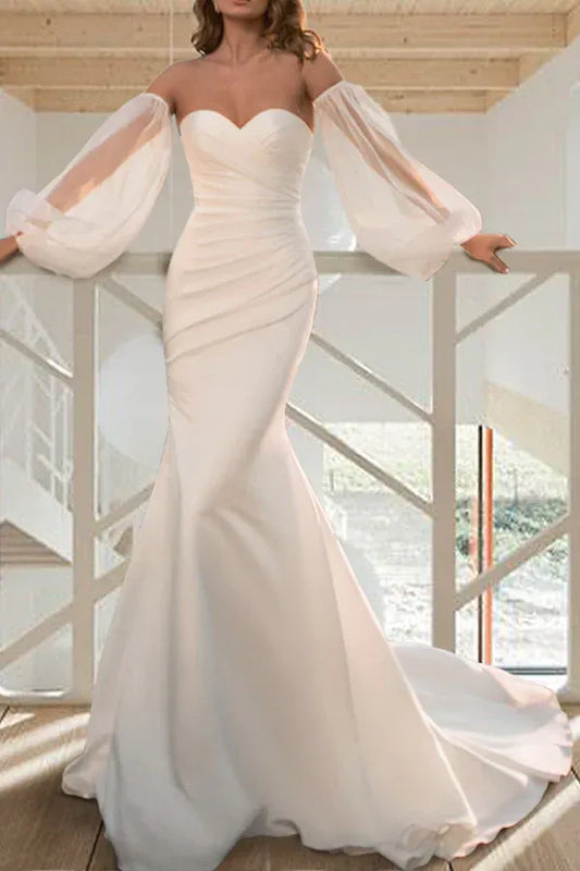 Mermaid Sweetheart Floor-Length Wedding Dress - Yihuiw by Yihuiw