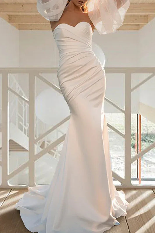 Mermaid Sweetheart Floor-Length Wedding Dress - Yihuiw by Yihuiw