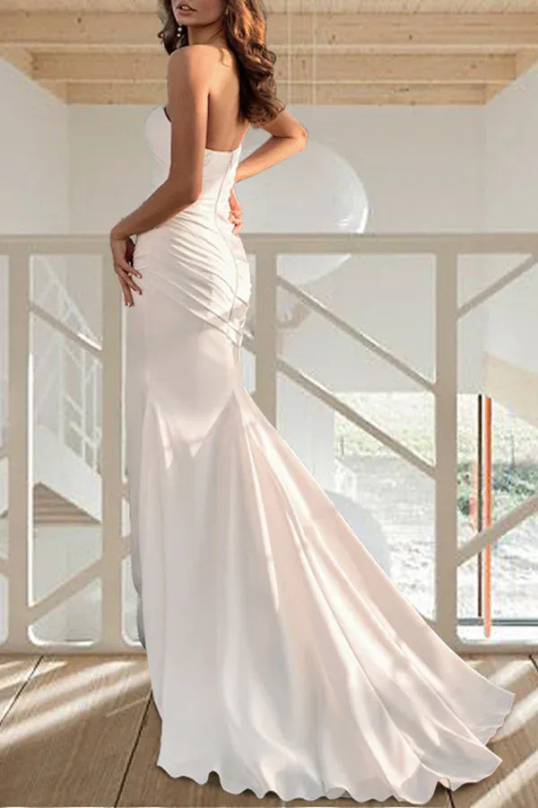 Mermaid Sweetheart Floor-Length Wedding Dress - Yihuiw by Yihuiw