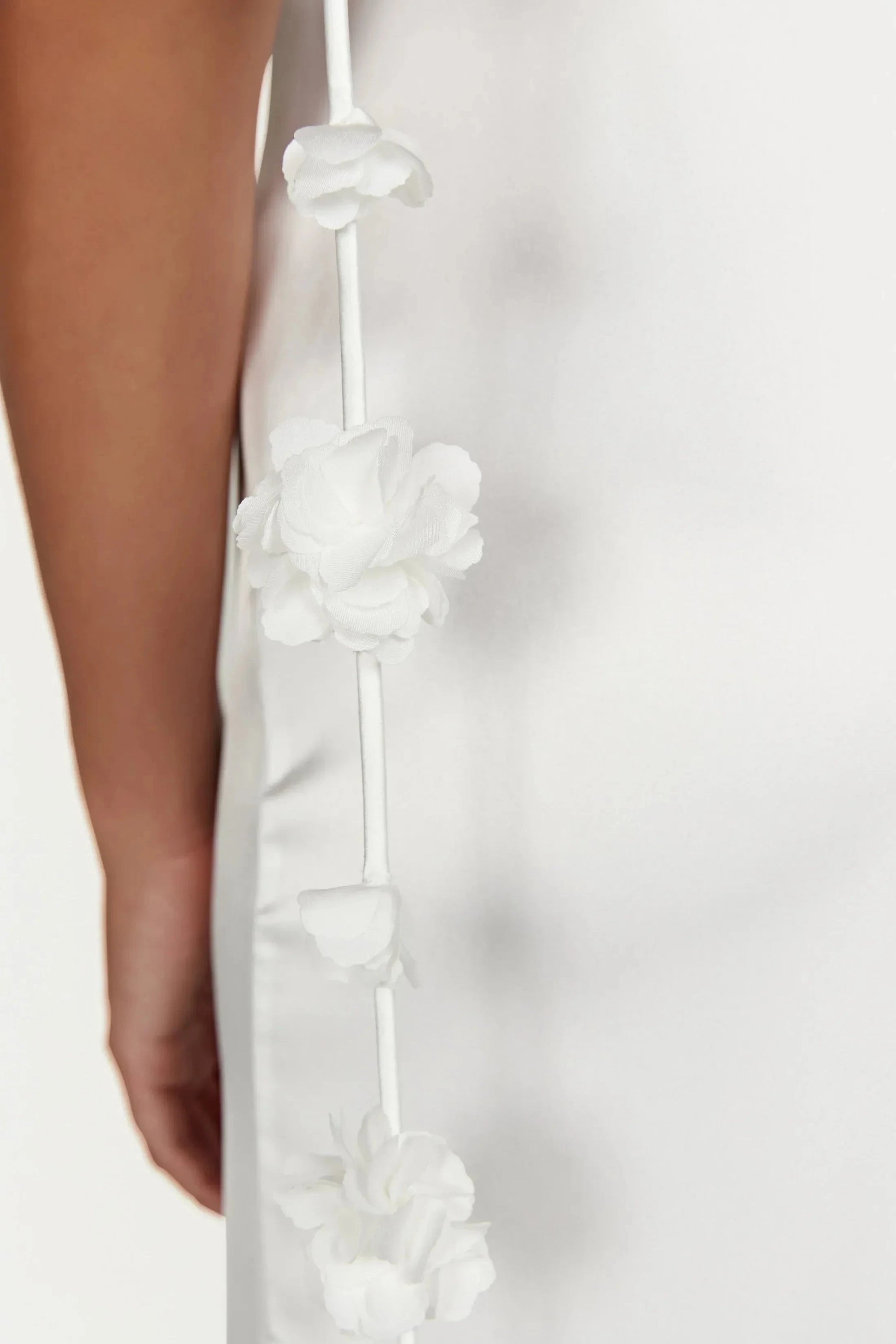 Enchanting Sheath Cowl Neck Spaghetti Strap Floral Detail Open Back Floor Length Prom Dress by YiHuiw