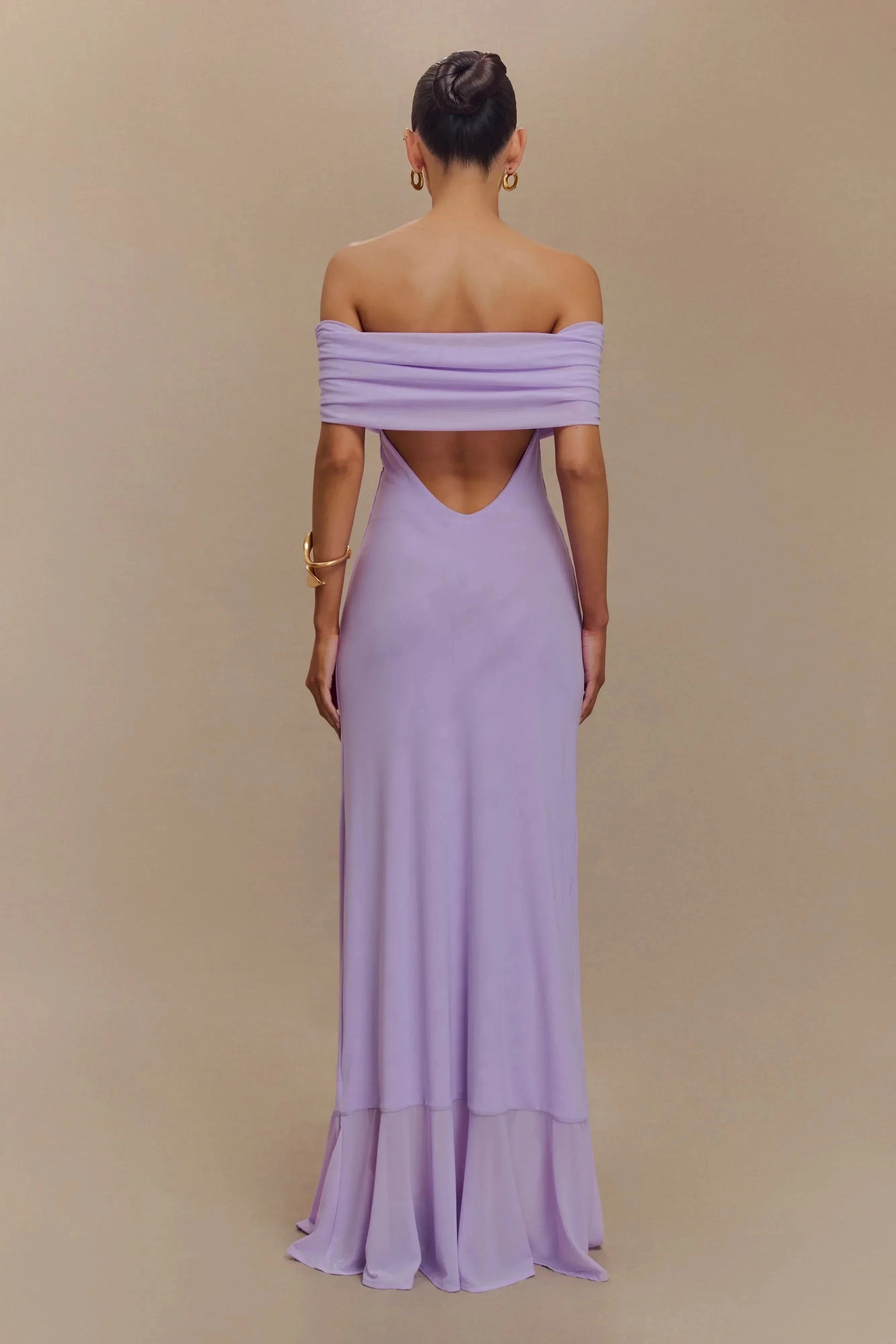 Enchanting Sheath Off Shoulder Short Sleeve Open Back Floor Length Prom Dress by YiHuiw