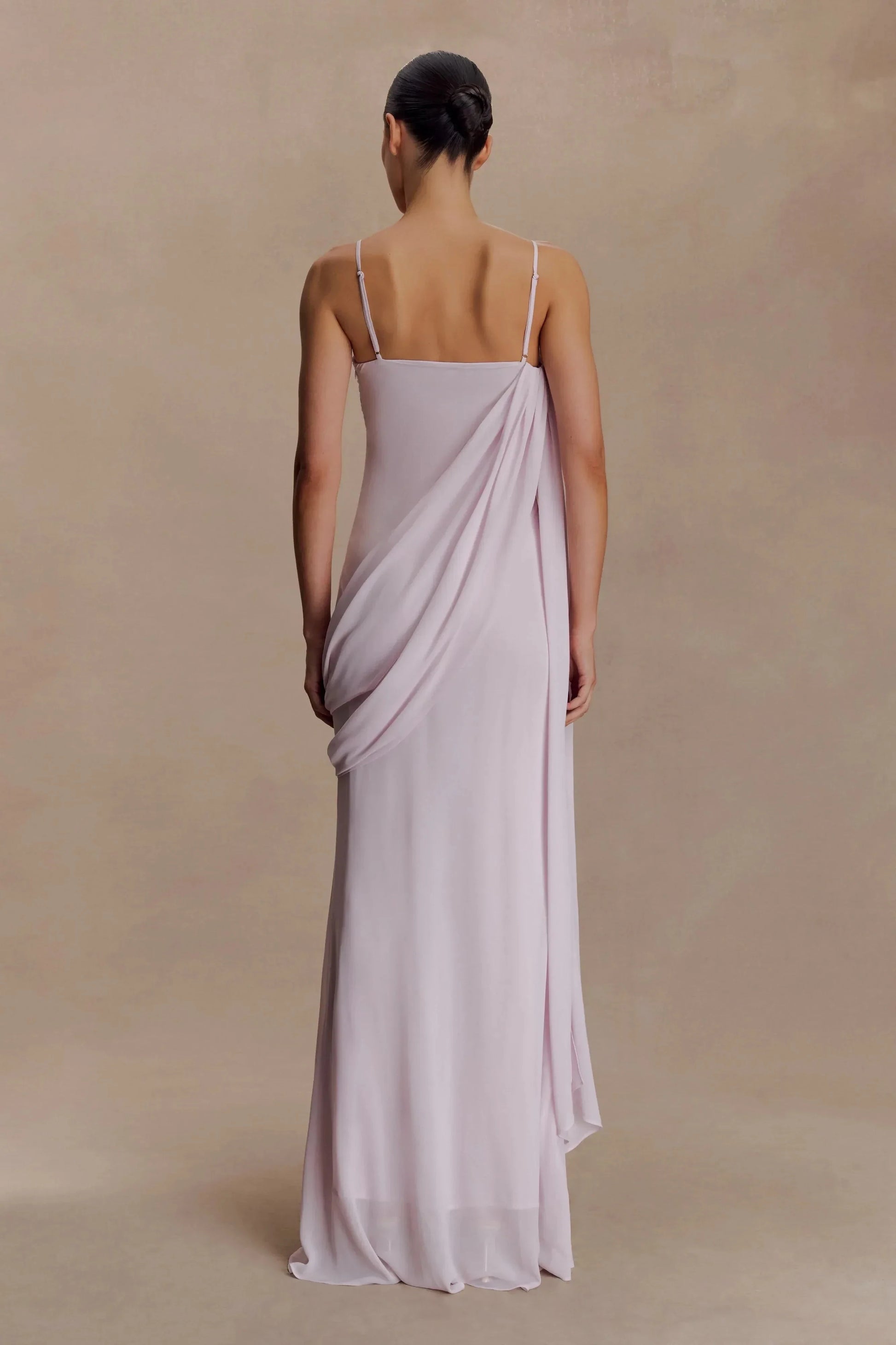 Enchanting Sheath Square Neck Spaghetti Strap Draped Floral Detail Floor Length Prom Dress by YiHuiw