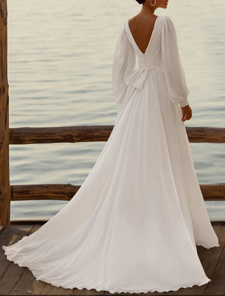 Floor-Length Wedding Dress - Yihuiw by Yihuiw