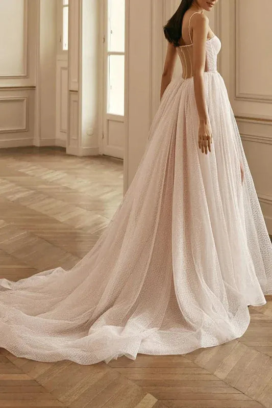 A-Line Sweetheart Floor-Length Wedding Dress - Yihuiw by Yihuiw