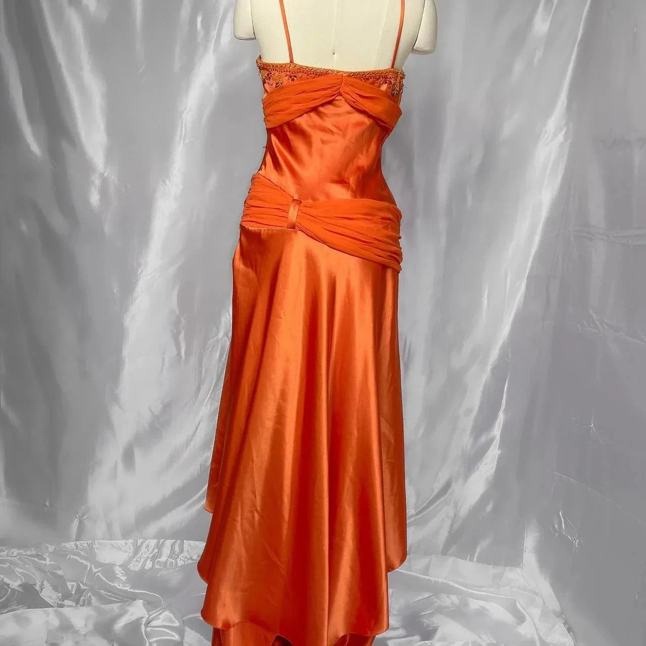 Exquisite Beaded Long Satin Prom dress Evening Dress Party Dress simple gentle atmospheric and unique desi Bring summer colors to enhance whiteness by YiHuiw