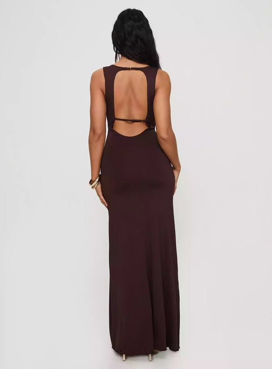 Exquisite backless deep V-neck pleated ruffle hem adjustable shoulder straps fully lined Prom Dresses