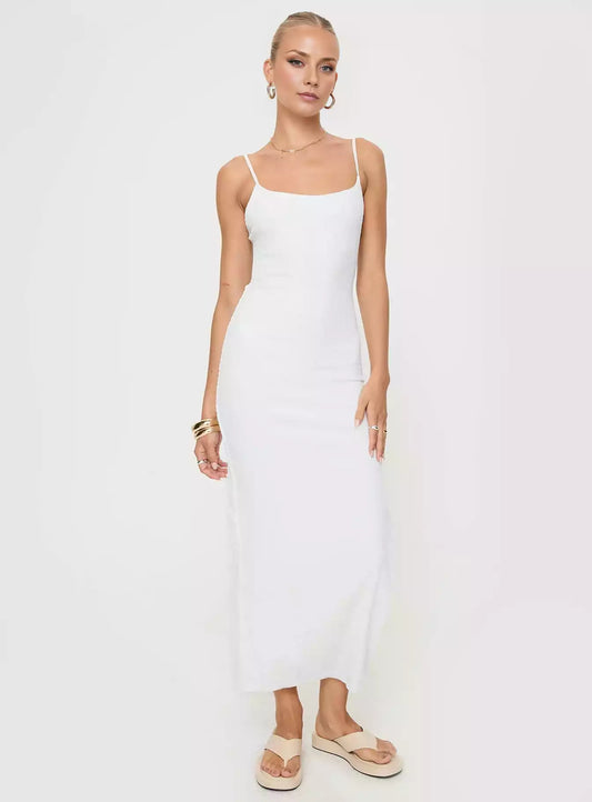 Eye catching adjustable shoulder straps, round neck, exposed back, high slit, fully lined Prom Dresses