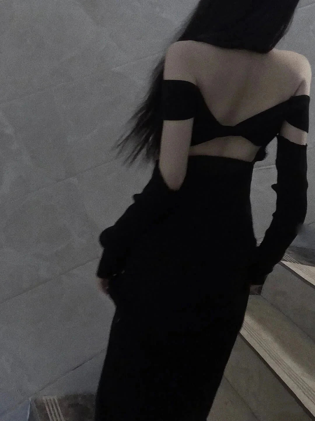 Fancy Black Maxi Dress Mermaid Off Shoulder Gala Dresses Elegant simple gentle atmospheric and unique desi Bring summer colors to enhance whiteness by YiHuiw