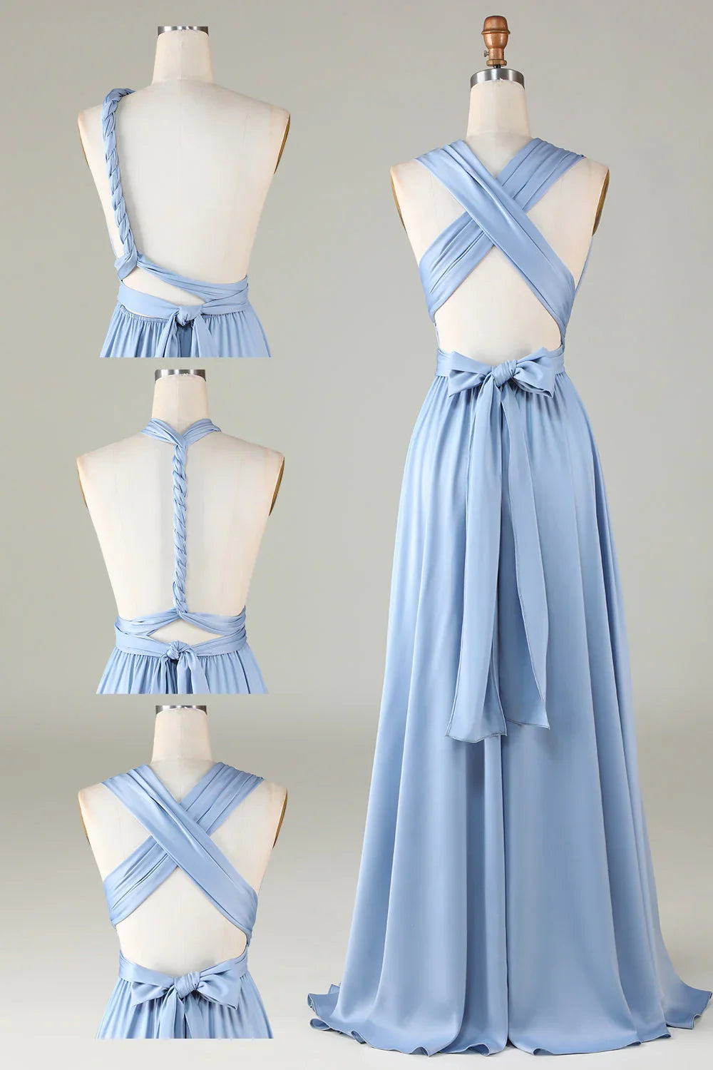 A-Line Sleeveless Backless Floor-Length Wedding Dress - Yihuiw by Yihuiw