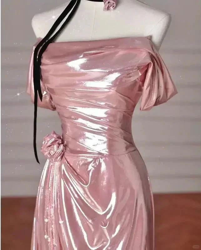 Fashion Long Satin Mermaid Slim Fit Evening Dress Birthday Party Dress simple gentle atmospheric and unique desi Bring summer colors to enhance whiteness by YiHuiw