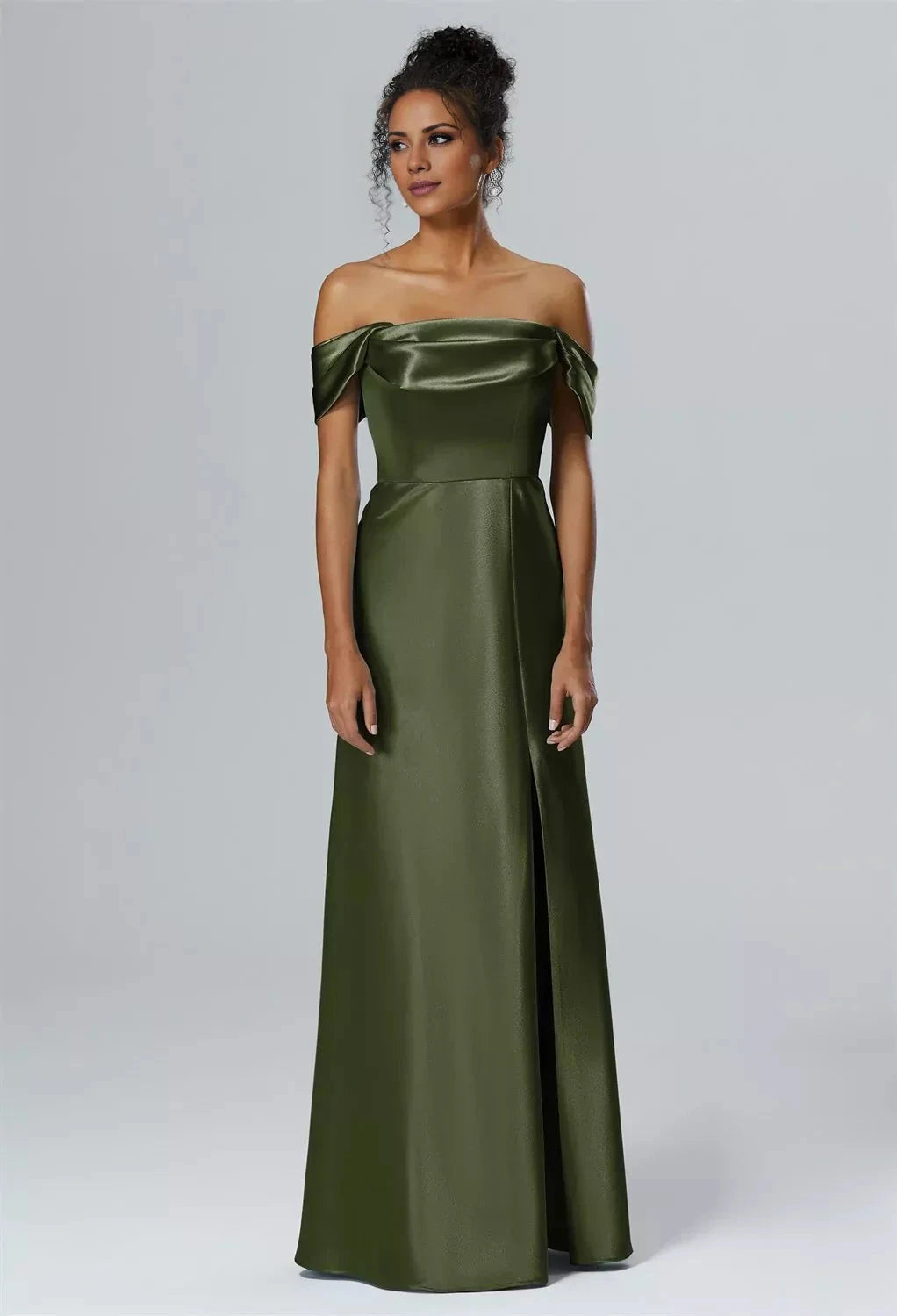 Fashion Mermaid One Shoulder Neck Sleeveless Side Slit Back Zip Floor Length Bridesmaid Dresses by YiHuiw