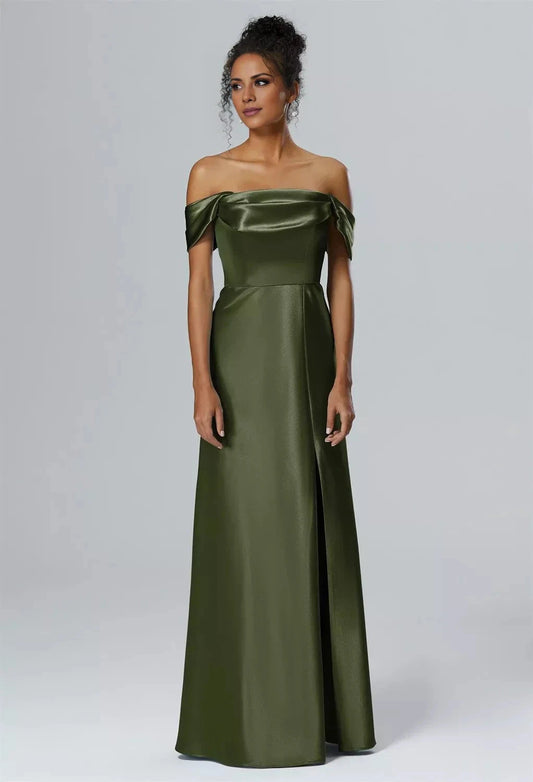 Fashion Mermaid One Shoulder Neck Sleeveless Side Slit Back Zip Floor Length Bridesmaid Dresses by YiHuiw
