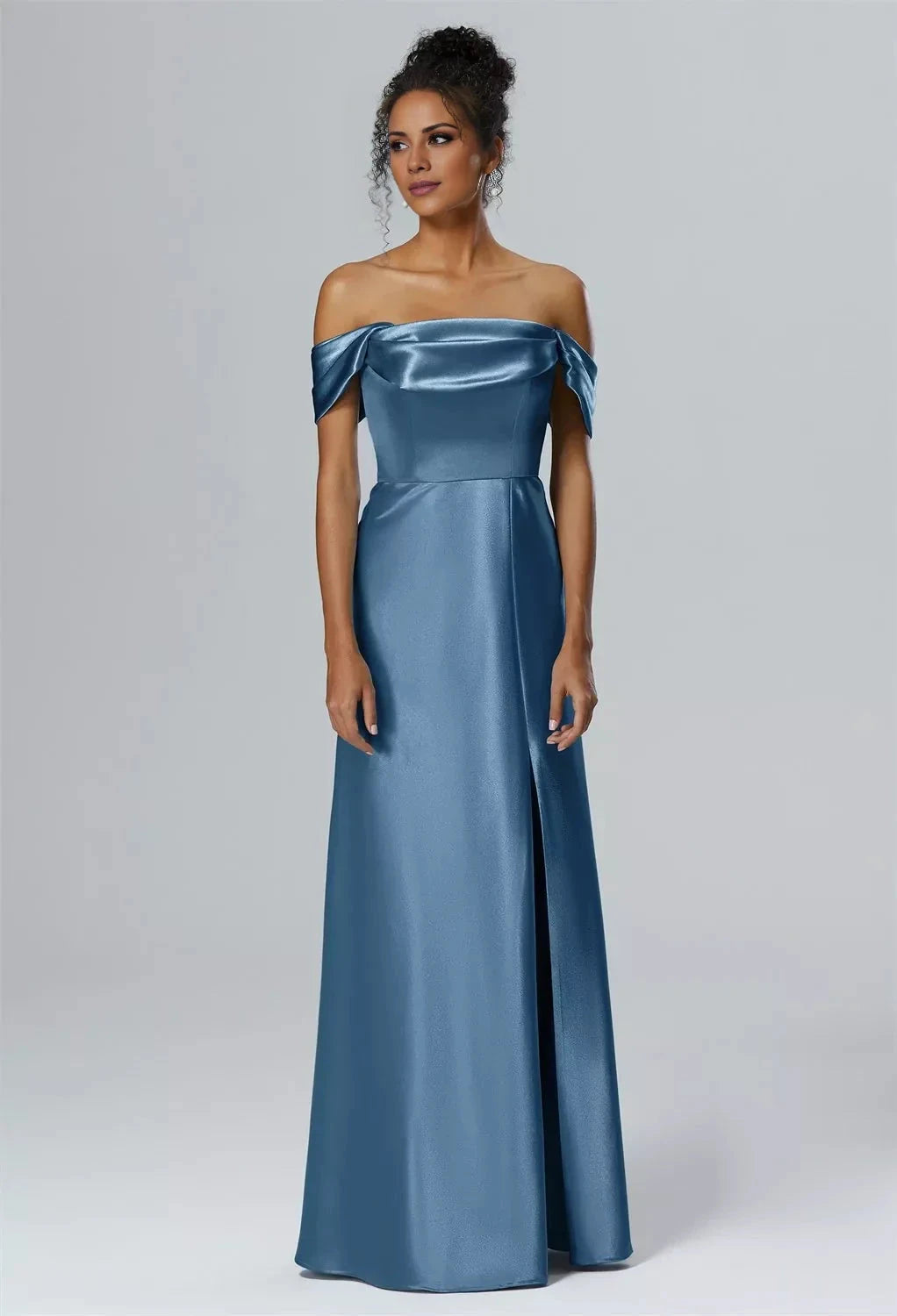 Fashion Mermaid One Shoulder Neck Sleeveless Side Slit Back Zip Floor Length Bridesmaid Dresses by YiHuiw