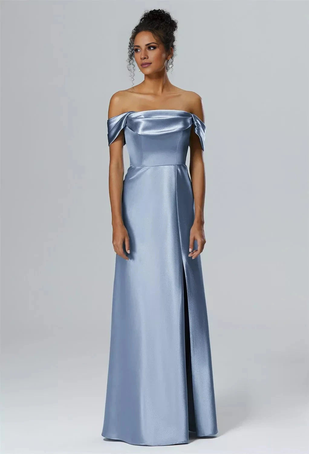 Fashion Mermaid One Shoulder Neck Sleeveless Side Slit Back Zip Floor Length Bridesmaid Dresses by YiHuiw