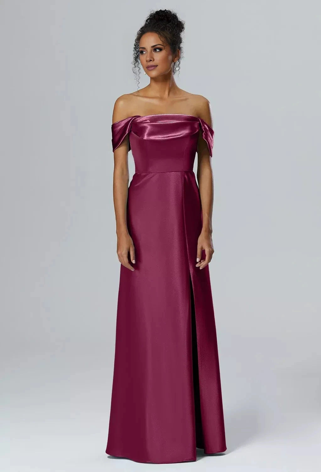 Fashion Mermaid One Shoulder Neck Sleeveless Side Slit Back Zip Floor Length Bridesmaid Dresses by YiHuiw
