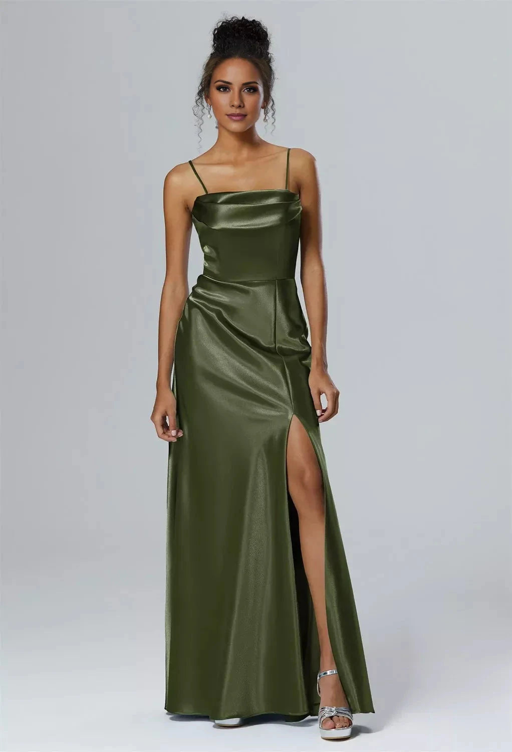Fashion Mermaid One Shoulder Neck Sleeveless Side Slit Back Zip Floor Length Bridesmaid Dresses by YiHuiw