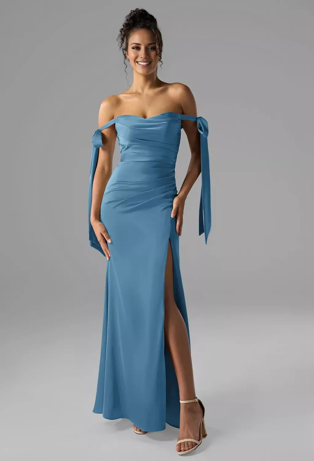 Fashion Mermaid Sweetheart Neckline Sleeveless Side Slit Floor Length Bridesmaid Dresses
