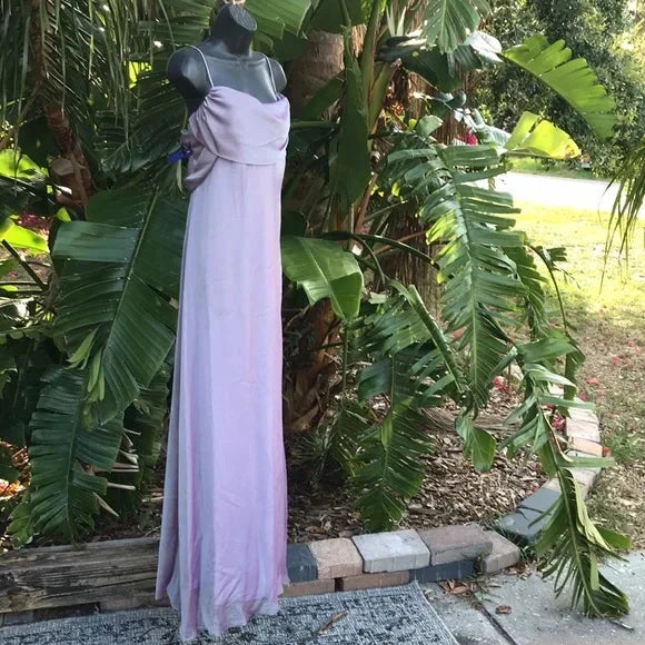 Fashion Spaghetti Strap Backless Long Chiffon Ball Gown Evening Dress simple gentle atmospheric and unique desi Bring summer colors to enhance whiteness by YiHuiw