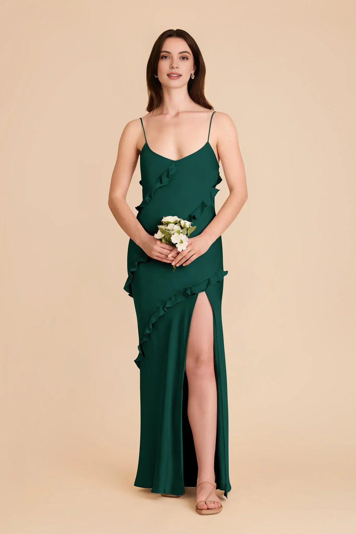 Mermaid V-Neck Ruffled Floor-Length Wedding Dress - Yihuiw by Yihuiw