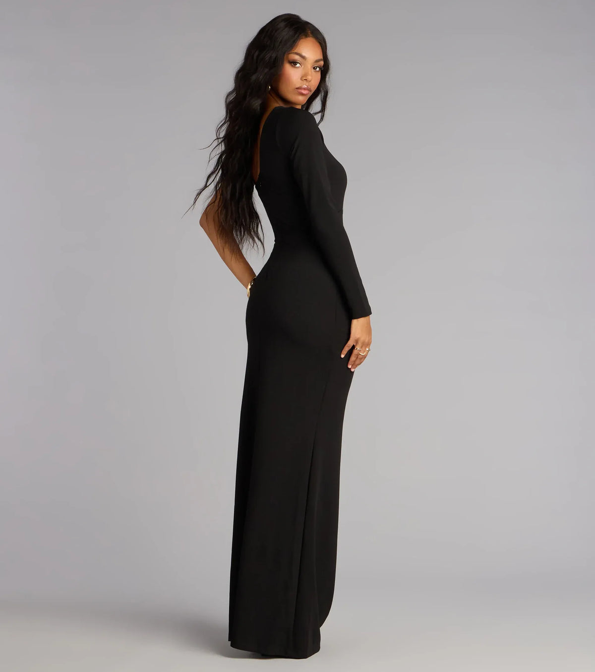 One-Shoulder High Slit Floor-Length Wedding Dress - Yihuiw by Yihuiw