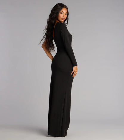 One-Shoulder High Slit Floor-Length Wedding Dress - Yihuiw by Yihuiw