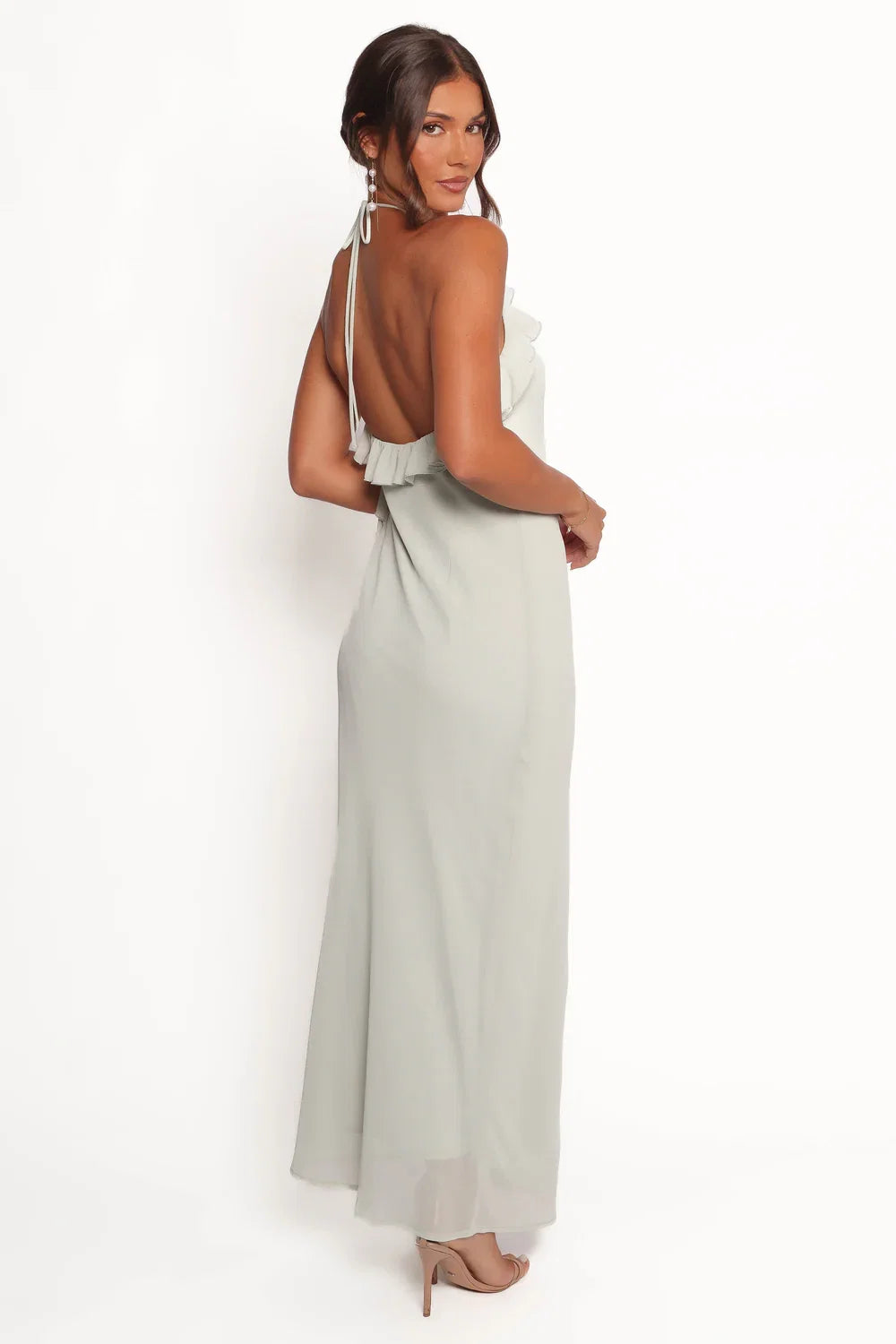 Halter High Slit Floor-Length Wedding Dress - Yihuiw by Yihuiw