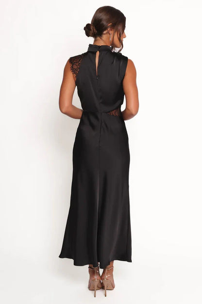 Cowl Neck Satin Midi Wedding Dress - Yihuiw by Yihuiw