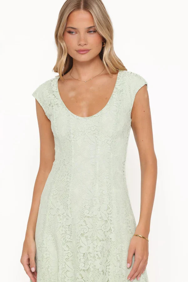 Lace Midi Wedding Dress - Yihuiw by Yihuiw