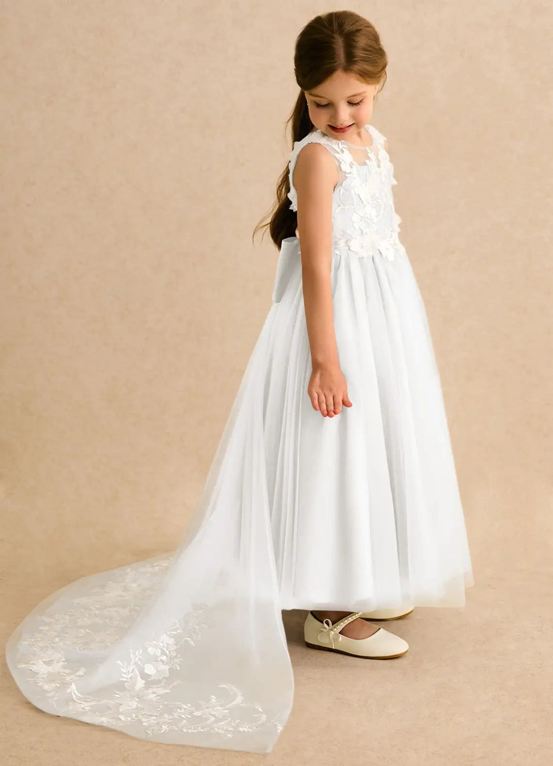A-Line Illusion Sleeveless Train Formal Dress - Yihuiw by Yihuiw
