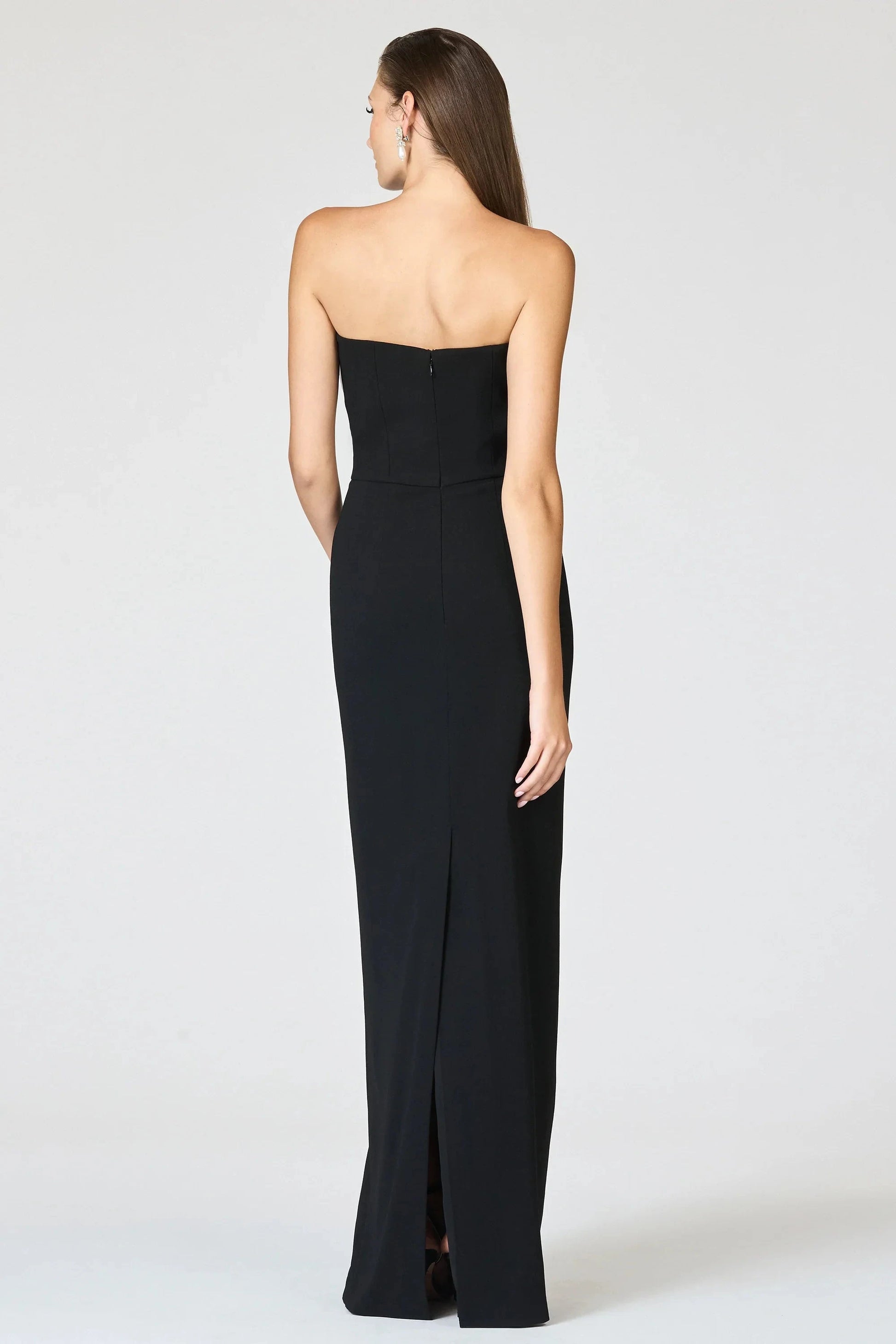 Floral Accent Sheath Strapless Sleeveless Zipper Back Floor Length Female Evening Dress by YiHuiw