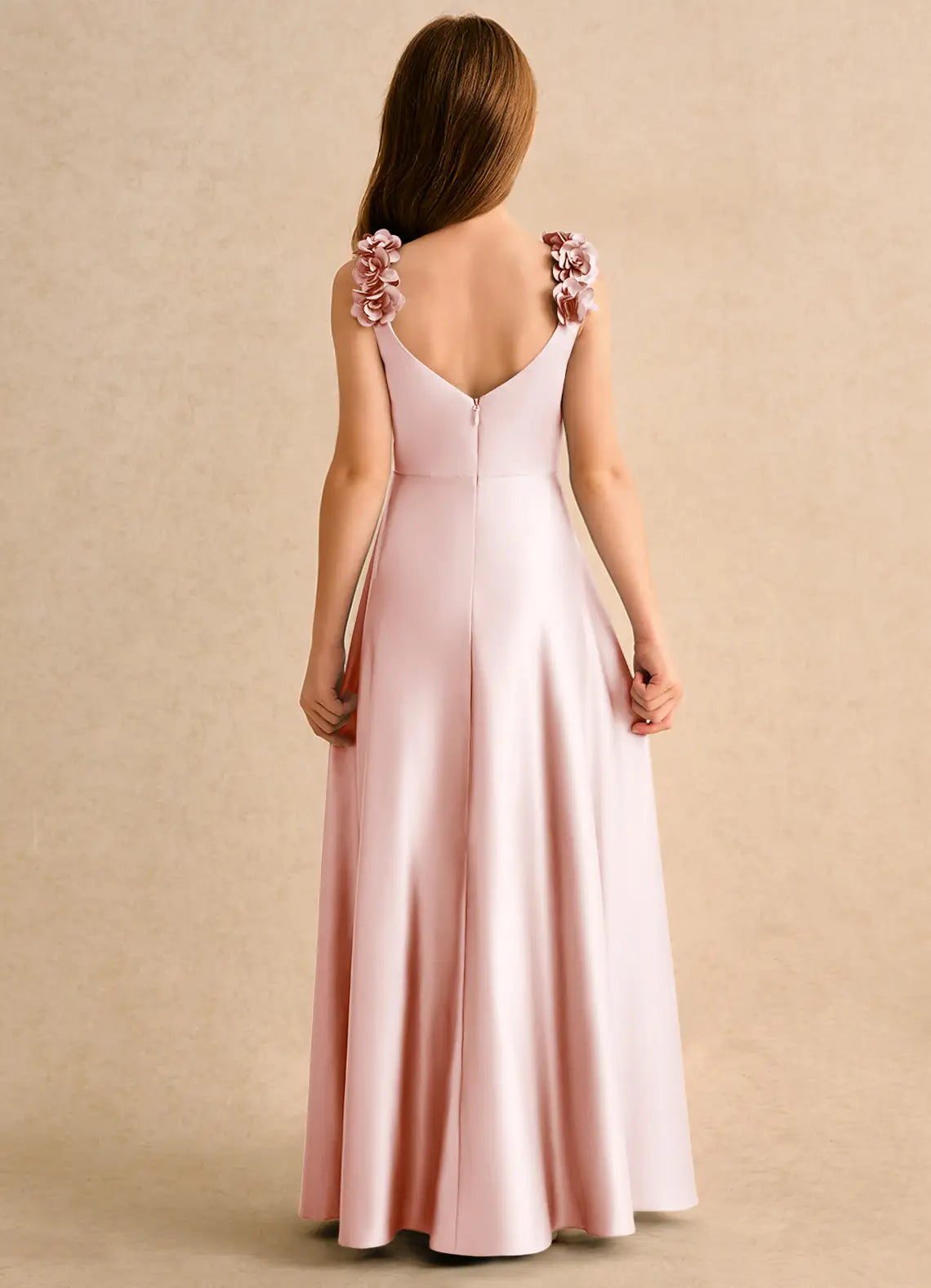 A-Line Square Neck Sleeveless Floor-Length Formal Dress - Yihuiw by Yihuiw