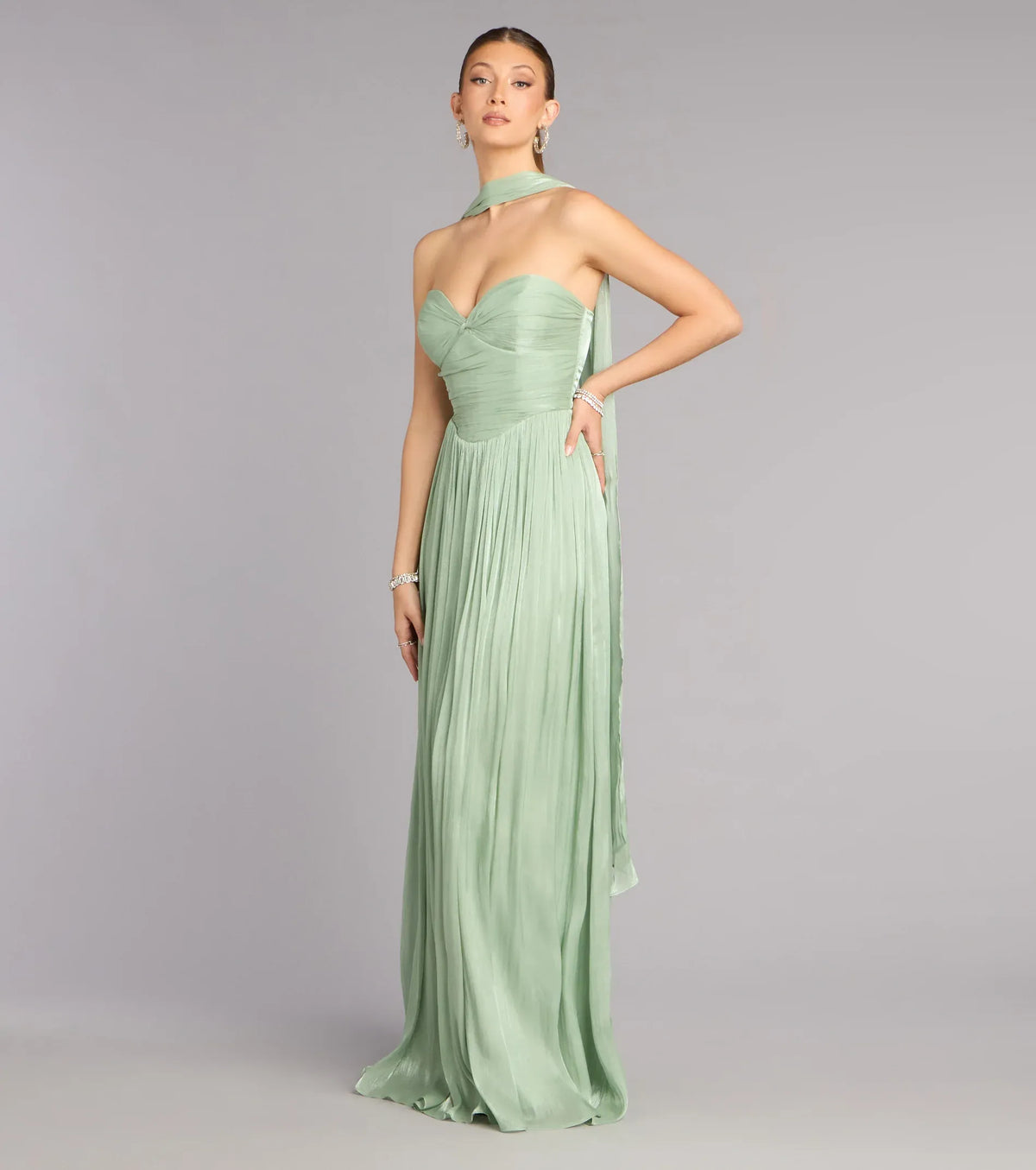 A-Line Sweetheart Chiffon Pleated Floor-Length Wedding Dress - Yihuiw by Yihuiw
