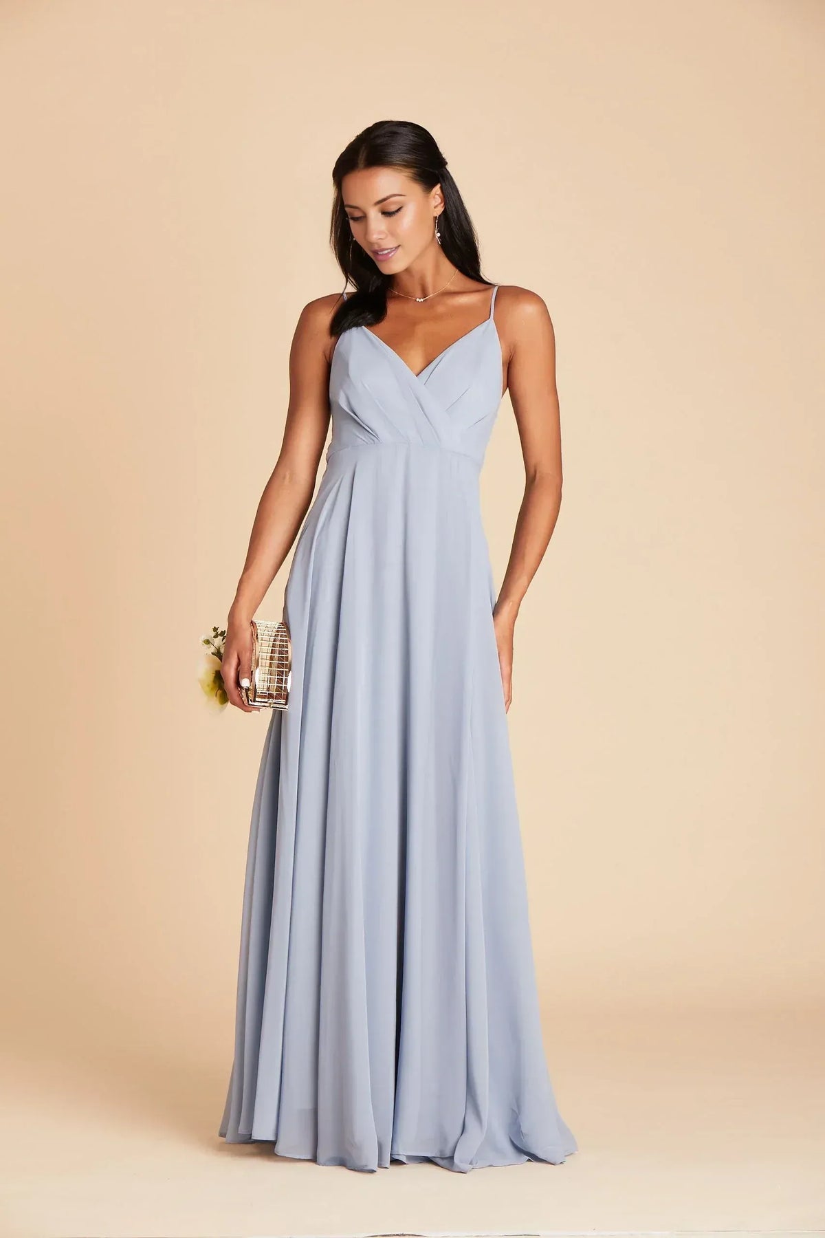 Empire Waist V-Neck Floor-Length Wedding Dress - Yihuiw by Yihuiw