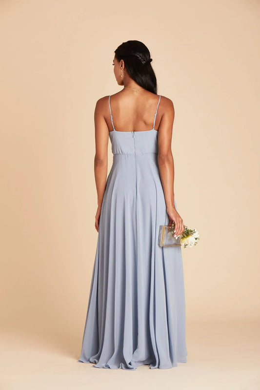 Empire Waist V-Neck Floor-Length Wedding Dress - Yihuiw by Yihuiw
