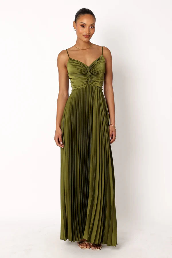 Sweetheart Pleated Floor-Length Wedding Dress - Yihuiw by Yihuiw