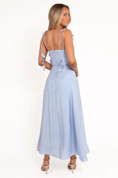 Sweetheart Lace-Up Back Midi Wedding Dress - Yihuiw by Yihuiw