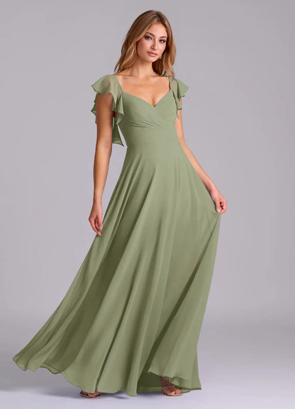 Sweetheart Chiffon Floor-Length Wedding Dress - Yihuiw by Yihuiw