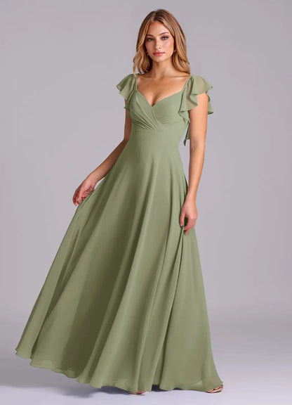 Sweetheart Chiffon Floor-Length Wedding Dress - Yihuiw by Yihuiw