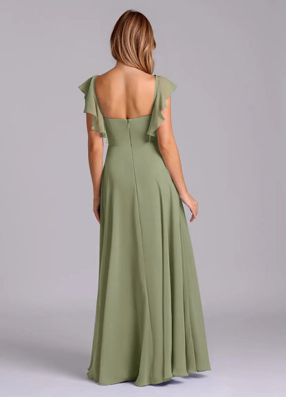 Sweetheart Chiffon Floor-Length Wedding Dress - Yihuiw by Yihuiw