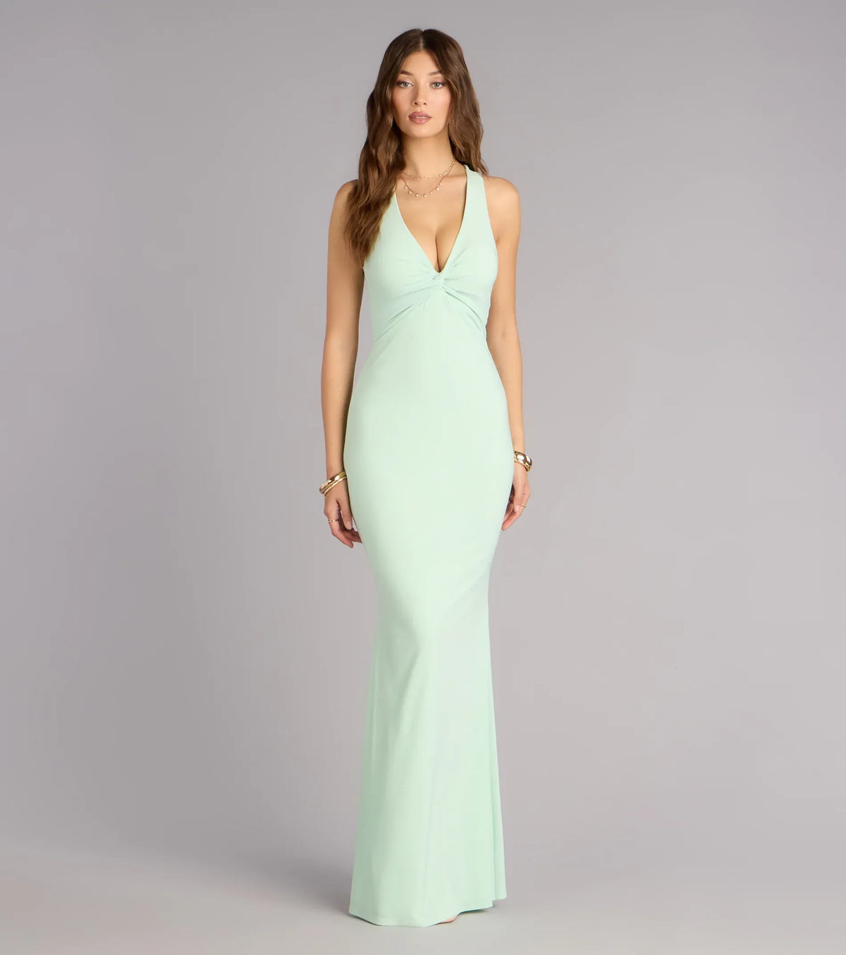 Mermaid V-Neck Sleeveless Floor-Length Wedding Dress - Yihuiw by Yihuiw