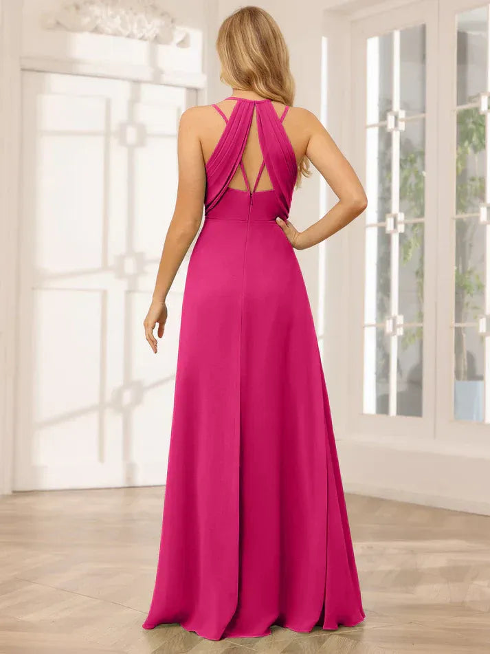 Spaghetti Strap Chiffon Pleated Wedding Dress - Yihuiw by Yihuiw