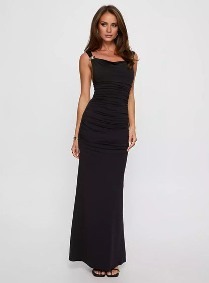 Full of charm, hollow neck hanging collar, hanging collar, back twisted details, exposed back Prom Dresses