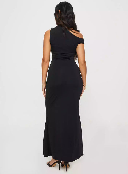 Full of charm, one shoulder long pleated slim cut with fixed shoulder strap and fully lined Prom Dresses