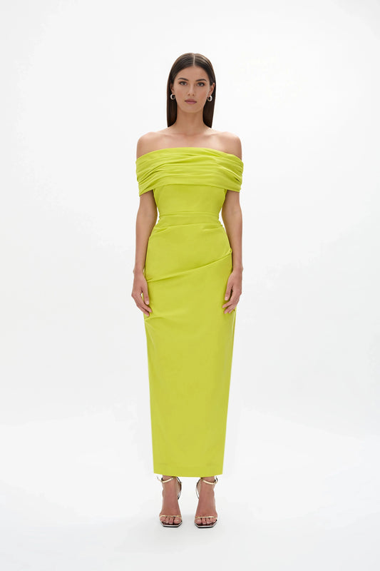 Gathered Sheath Off the Shoulder Sleeveless Zipper Back Floor Length Female Prom Dress by YiHuiw