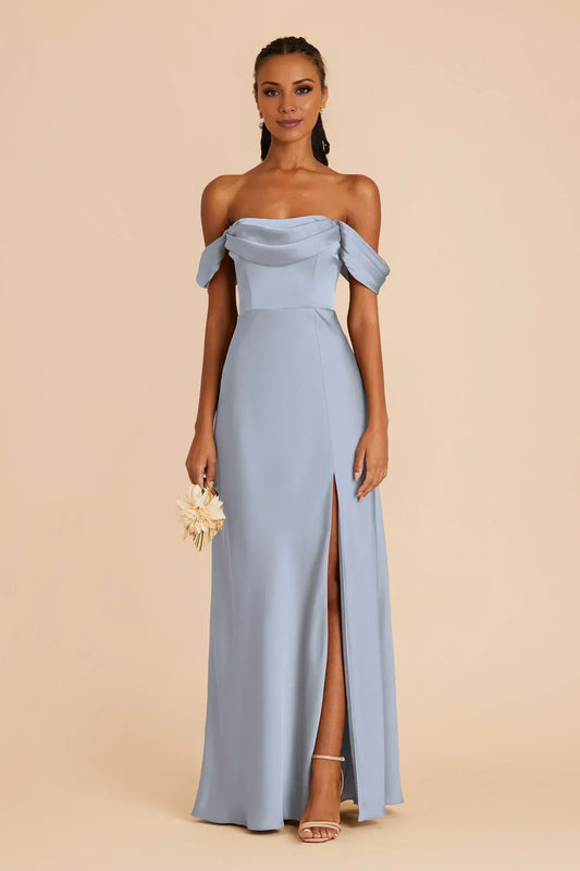 Mermaid Off-Shoulder Short Sleeve Floor-Length Wedding Dress - Yihuiw by Yihuiw