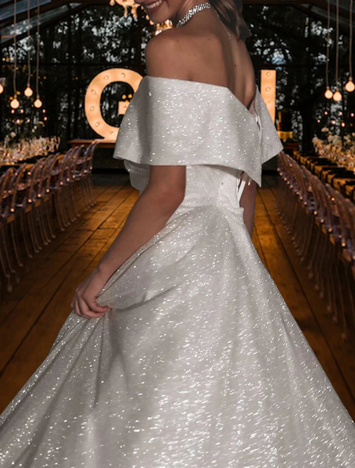 Ball Gown Tulle Lace-Up Back Wrap Wedding Gown - Yihuiw by Yihuiw