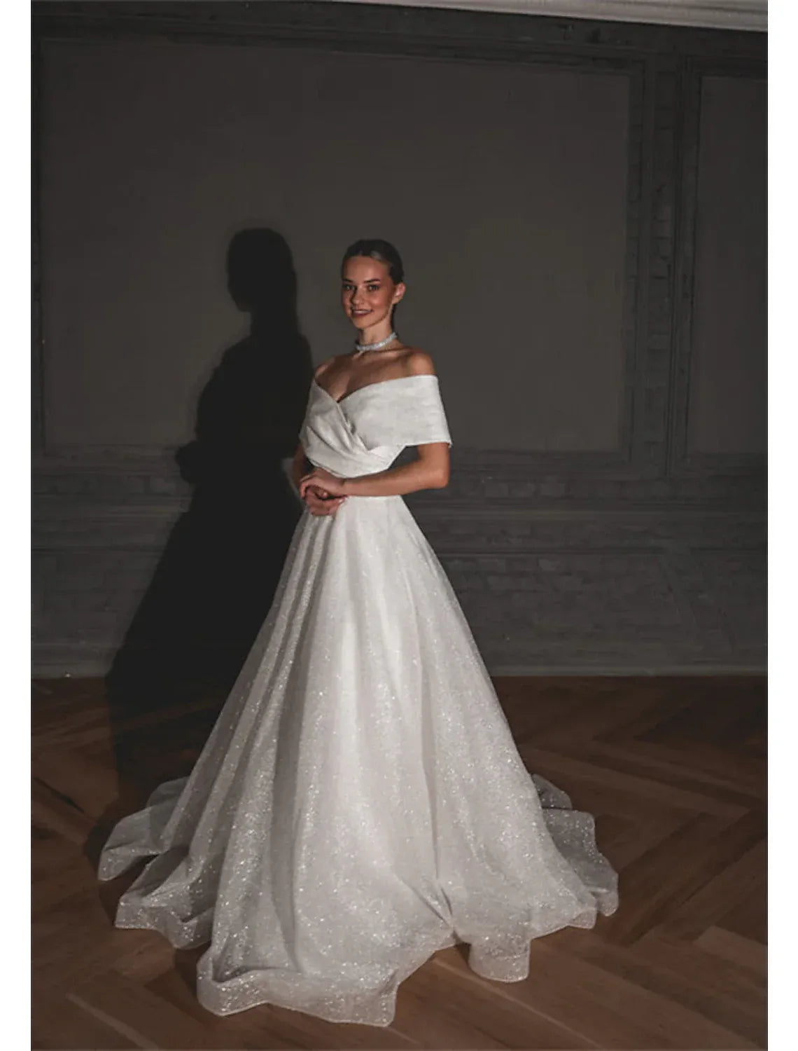 Ball Gown Tulle Lace-Up Back Wrap Wedding Gown - Yihuiw by Yihuiw