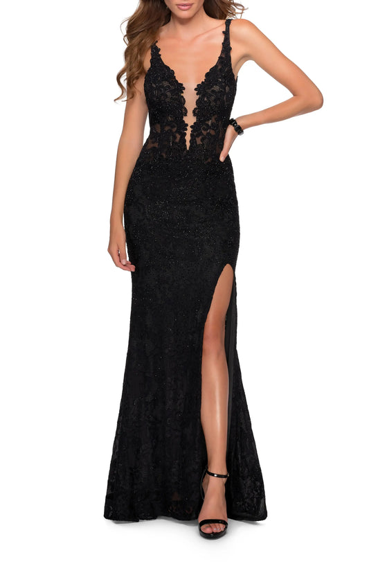 Glamorous Mermaid Deep V Sleeveless Cutout Back Floor Length Female Prom Dress by YiHuiw