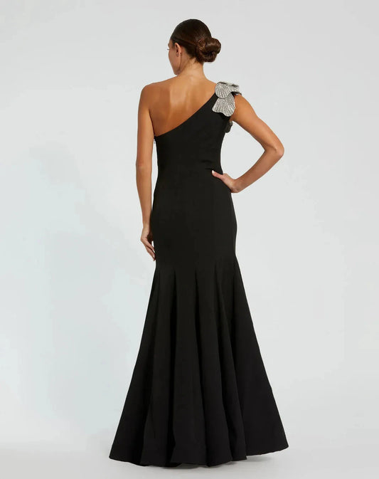 Glamorous Mermaid One-Shoulder Sleeveless Open-Back Floor-Length Prom Dress by YiHuiw