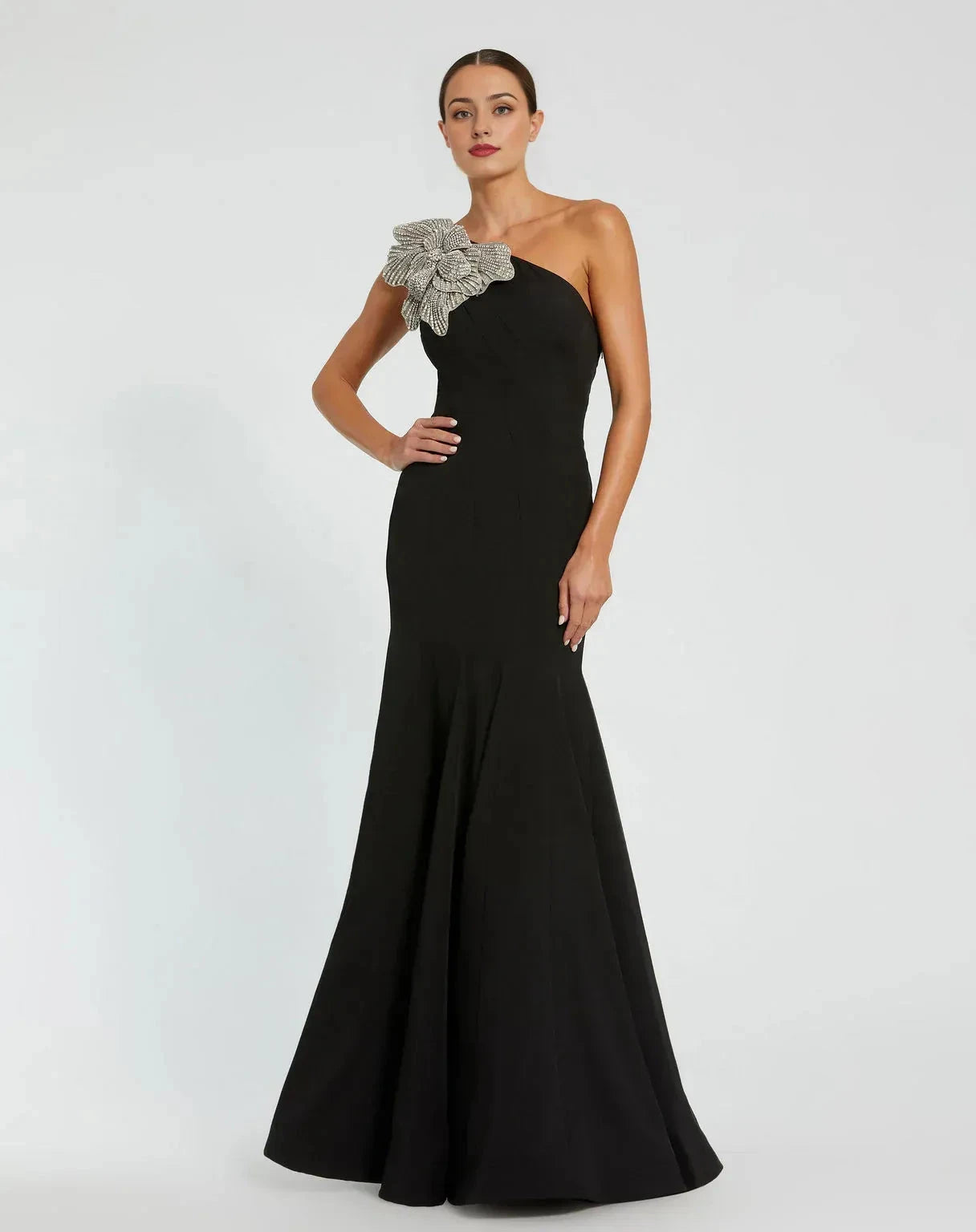 Glamorous Mermaid One-Shoulder Sleeveless Open-Back Floor-Length Prom Dress by YiHuiw